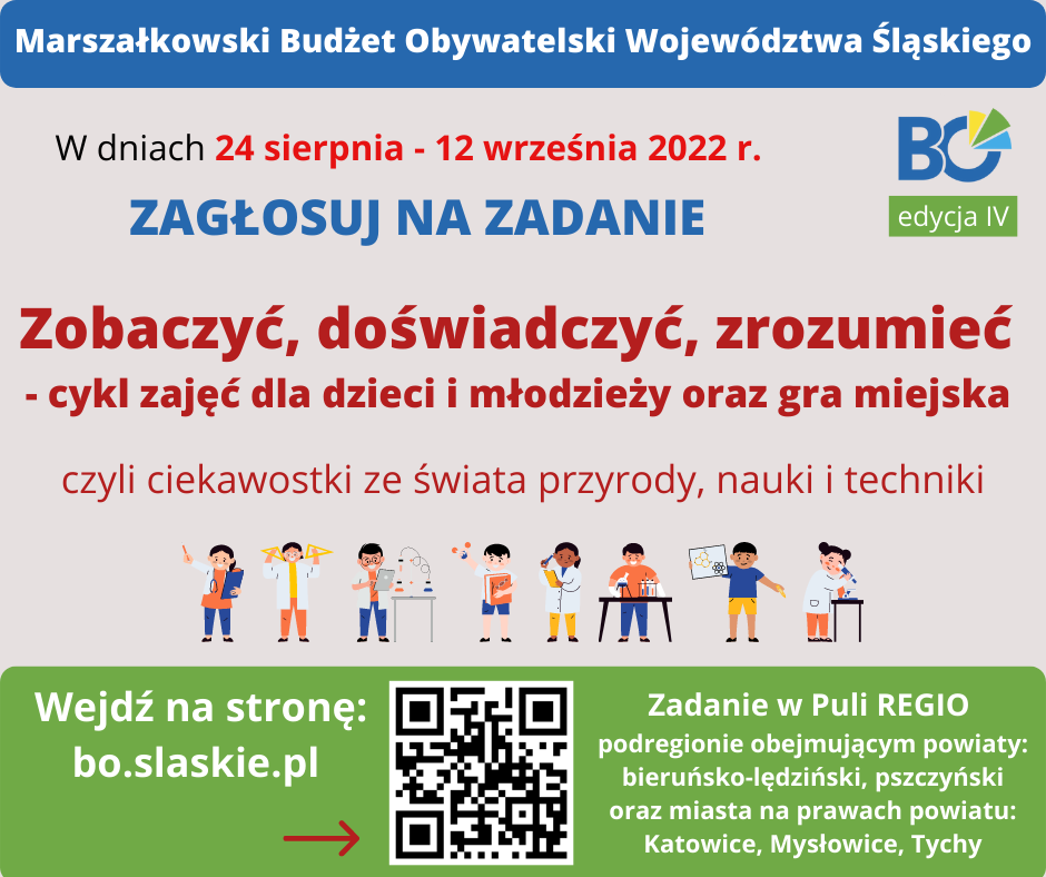 Marszałkowski Budżet Obywatelski 2022 - projekt PBW w Katowicach - ulotka informacyjna 