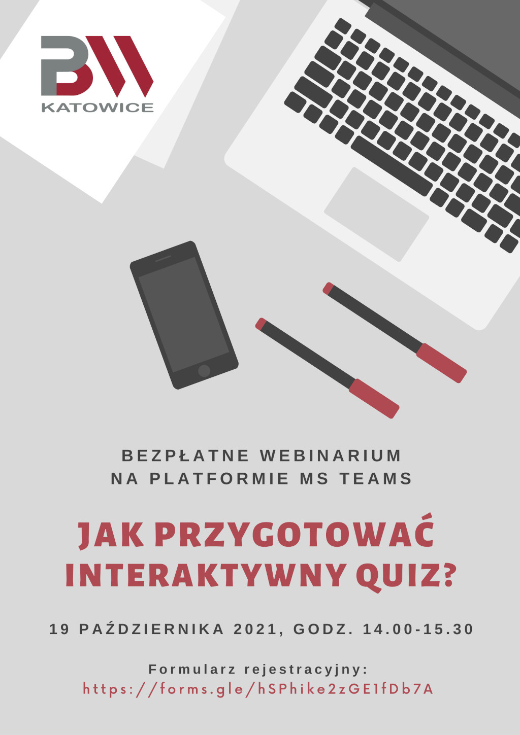webinarium Jak przygotować interaktywny quiz? - plakat informacyjny