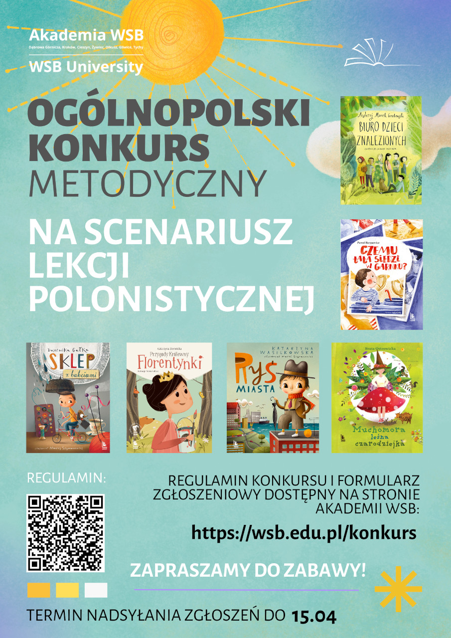 Plakat Ogólnopolskiego konkursu metodycznego na scenariusz lekcji polonistycznej