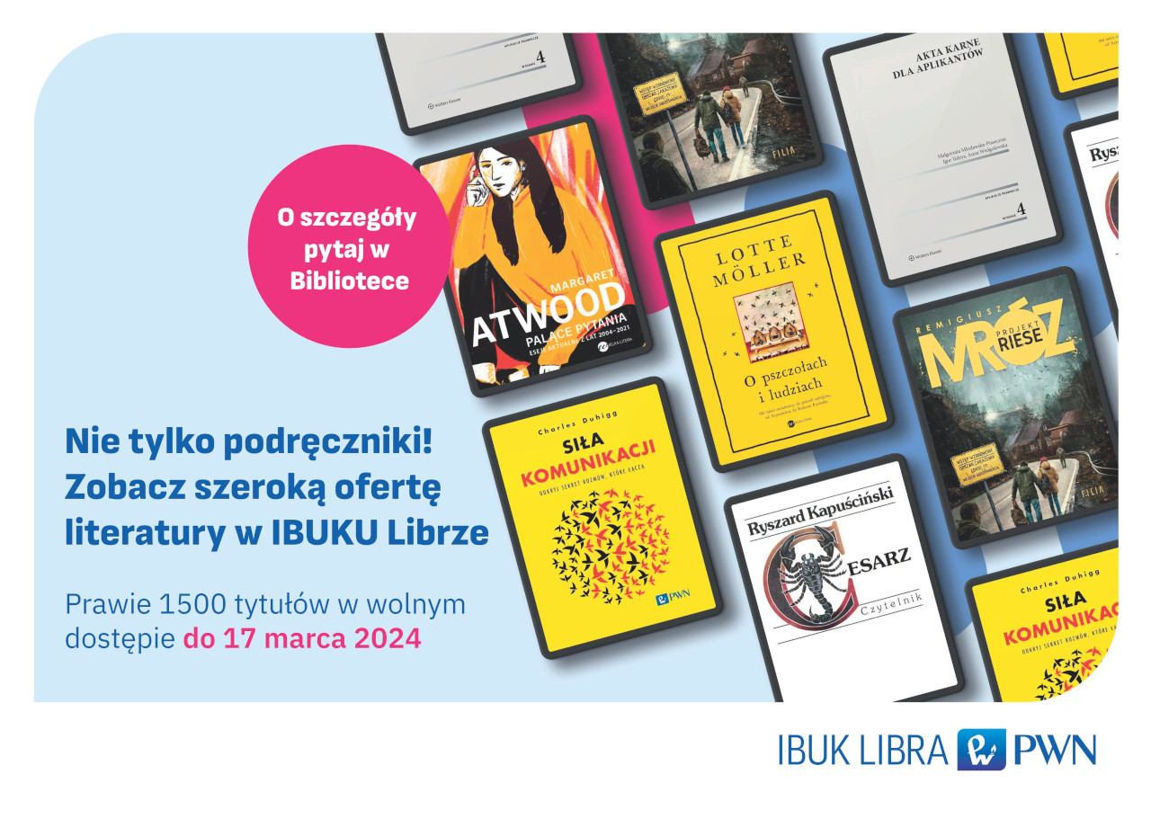 Plakat promujący Tydzień Książki Elektronicznej i platformę IBUK Libra
