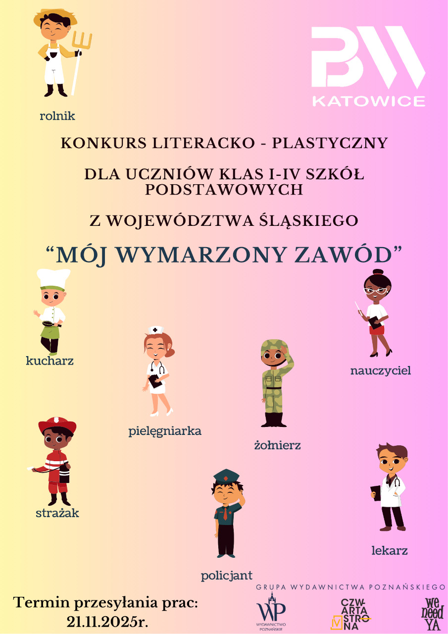 plakat konkursu literacko-plastycznego Mój wymarzony zawód